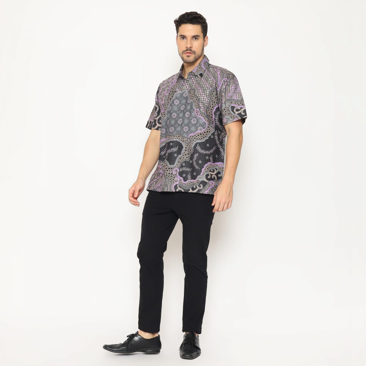 Brando Shirt Grey Purple - Image 5