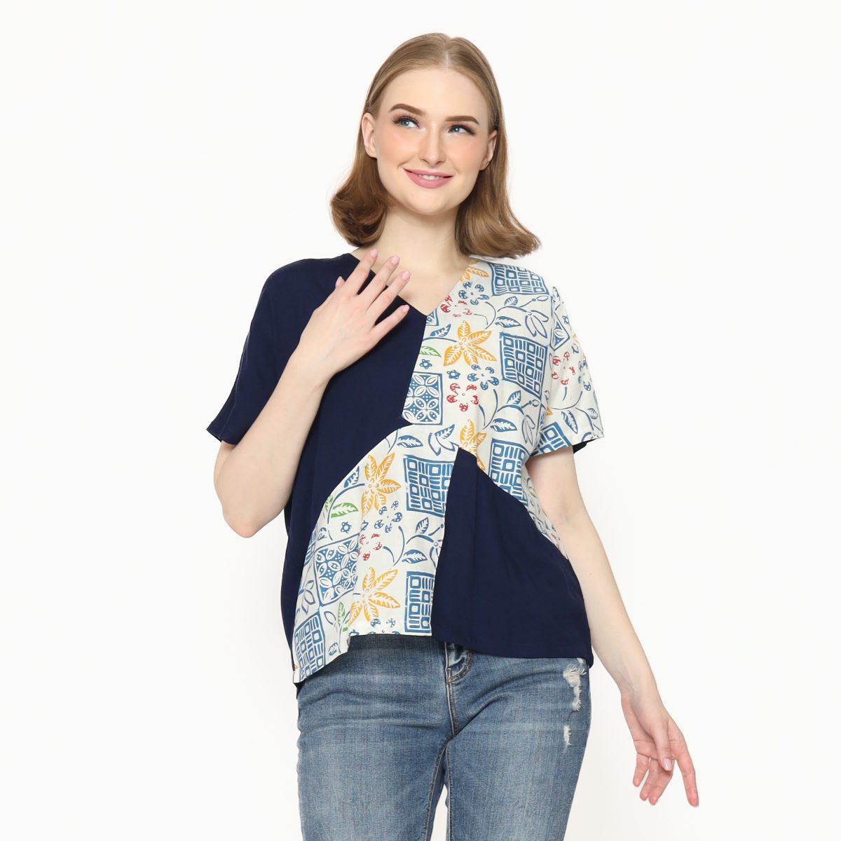 Alexis Blouse Navy - Image 5