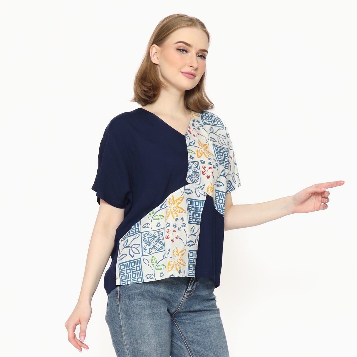 Alexis Blouse Navy - Image 3
