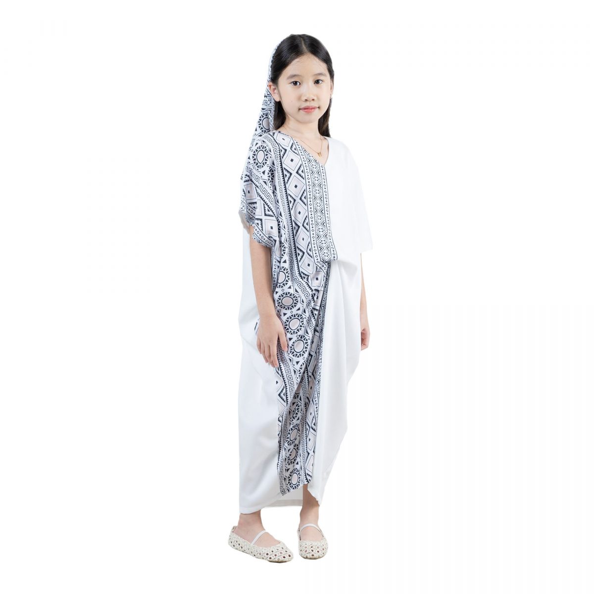 Dewayani Kaftan Kids Cream Black - Image 6
