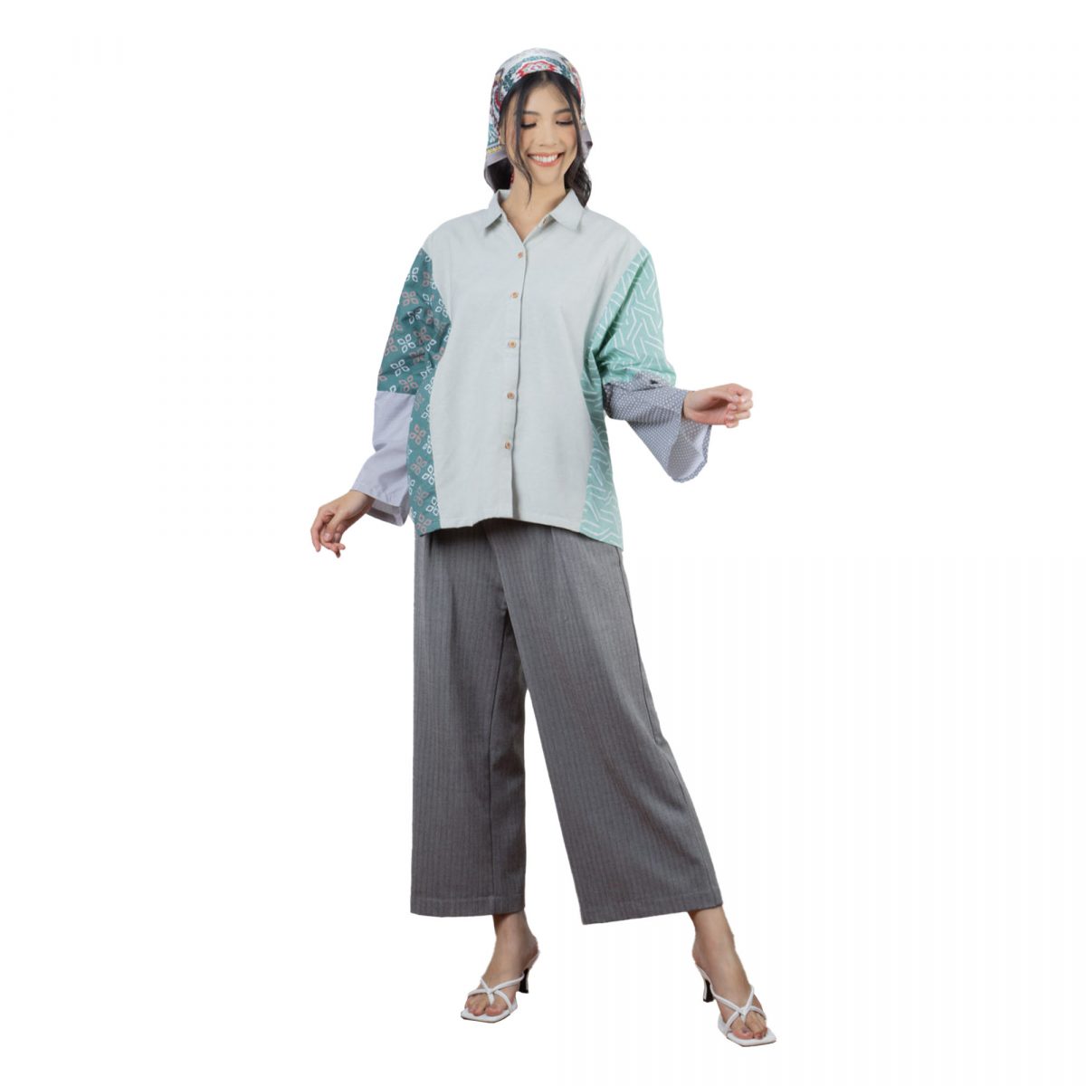 Caroline Shirt Sage Green - Image 6