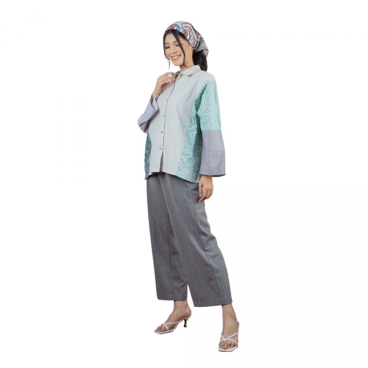Caroline Shirt Sage Green - Image 3