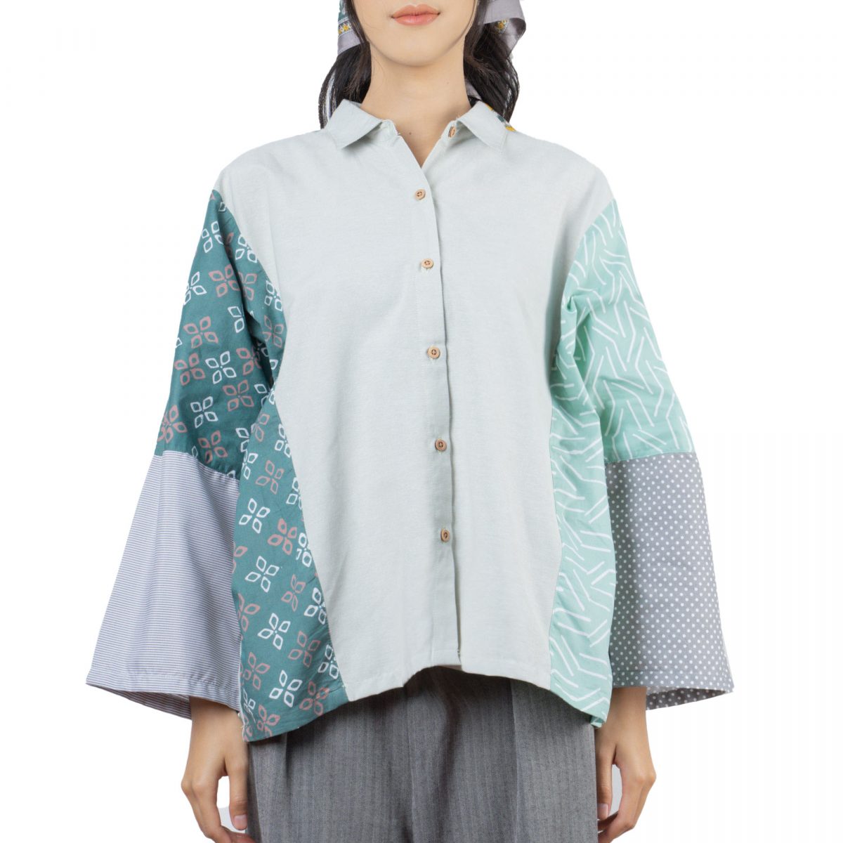 Caroline Shirt Sage Green - Image 2