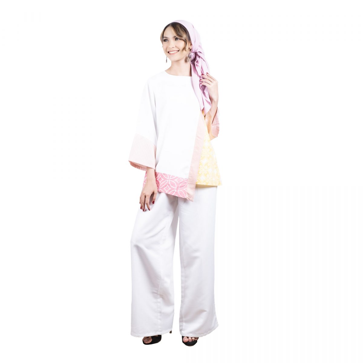 Elina Blouse White Pink - Image 6
