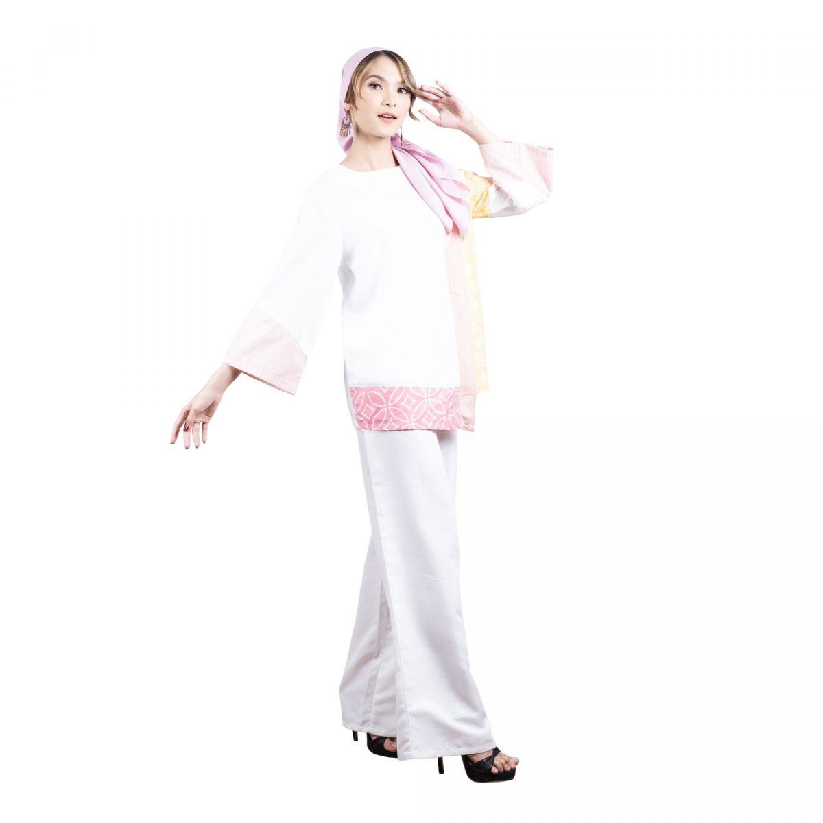 Elina Blouse White Pink - Image 4