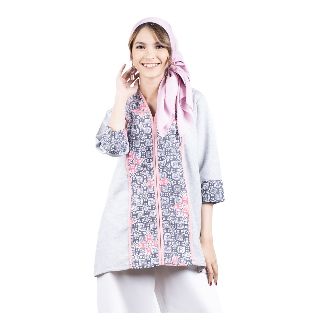 Bianca Blouse Grey Pink