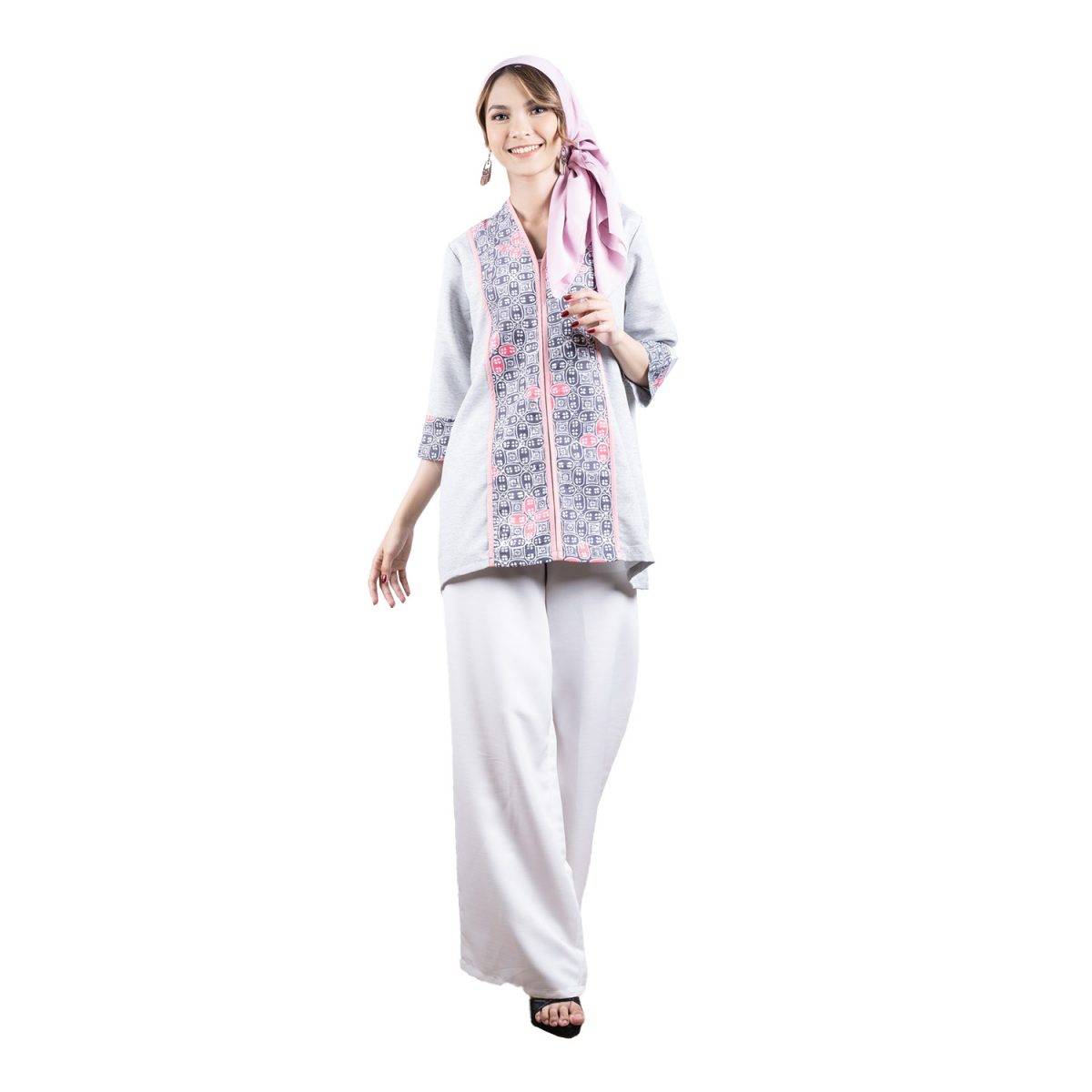 Bianca Blouse Grey Pink - Image 6