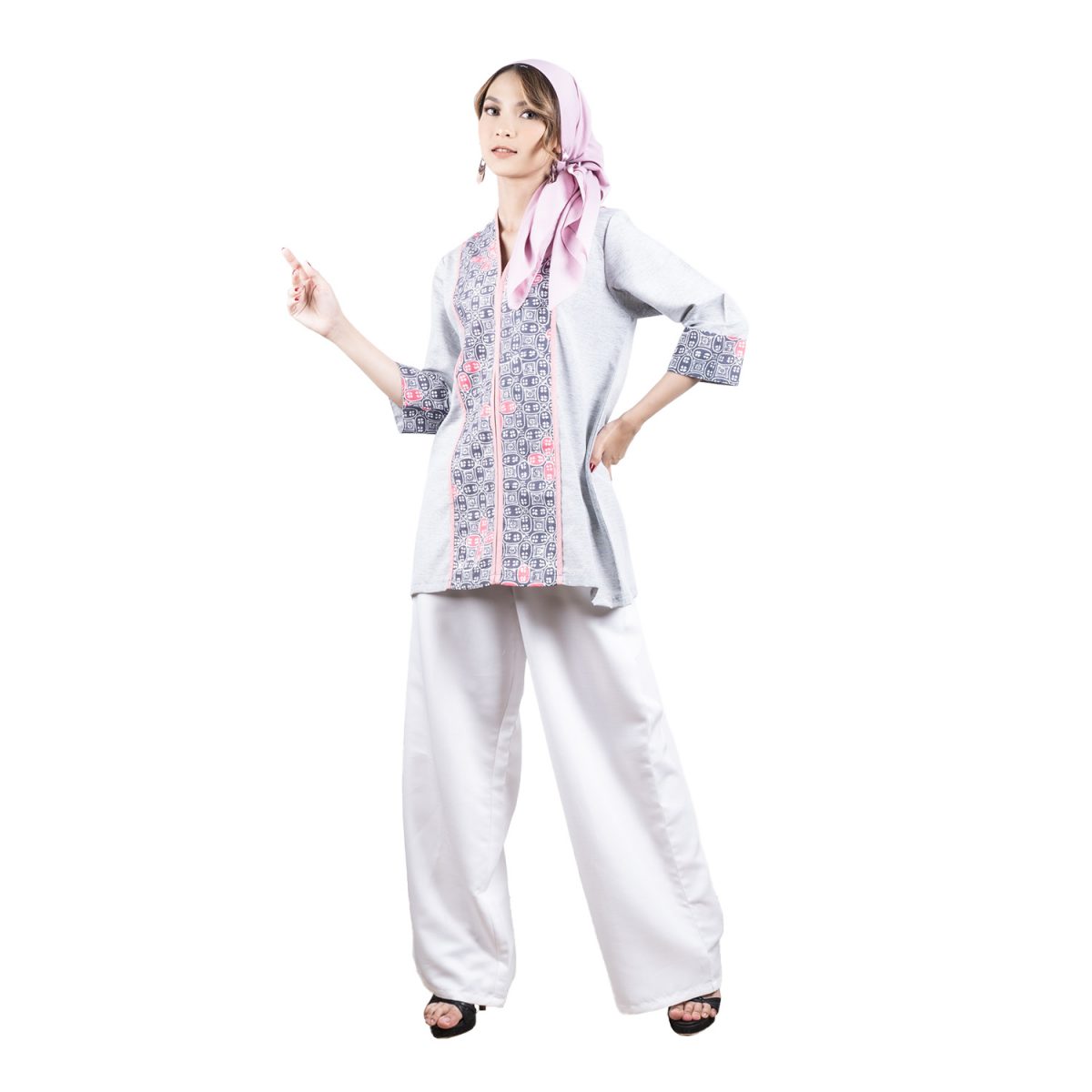 Bianca Blouse Grey Pink - Image 4
