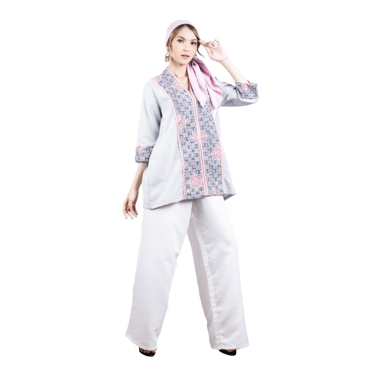 Bianca Blouse Grey Pink - Image 3