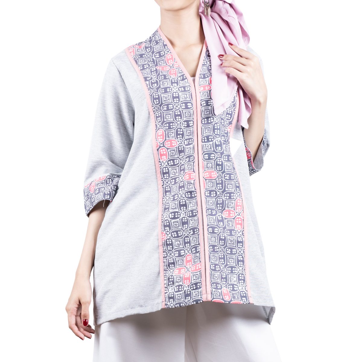 Bianca Blouse Grey Pink - Image 2