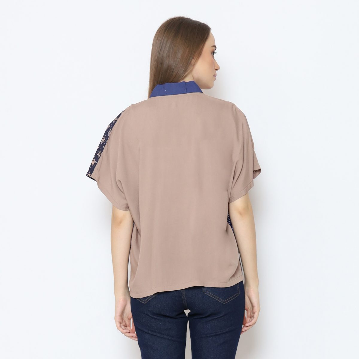 Darlene Blouse Navy Brown - Image 9