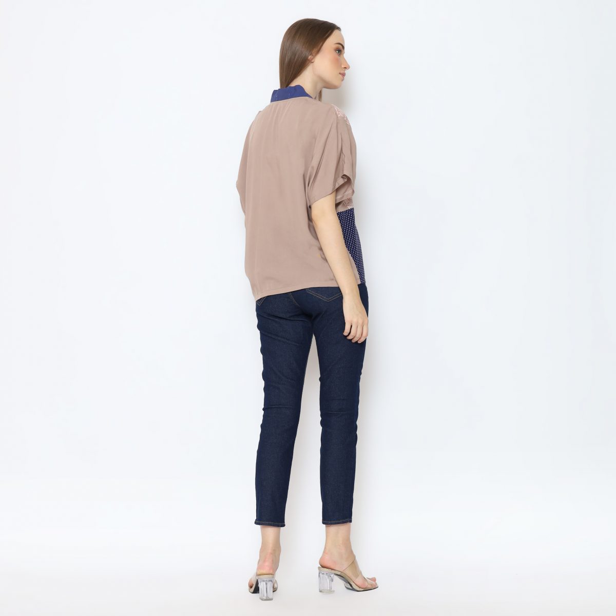 Darlene Blouse Navy Brown - Image 8