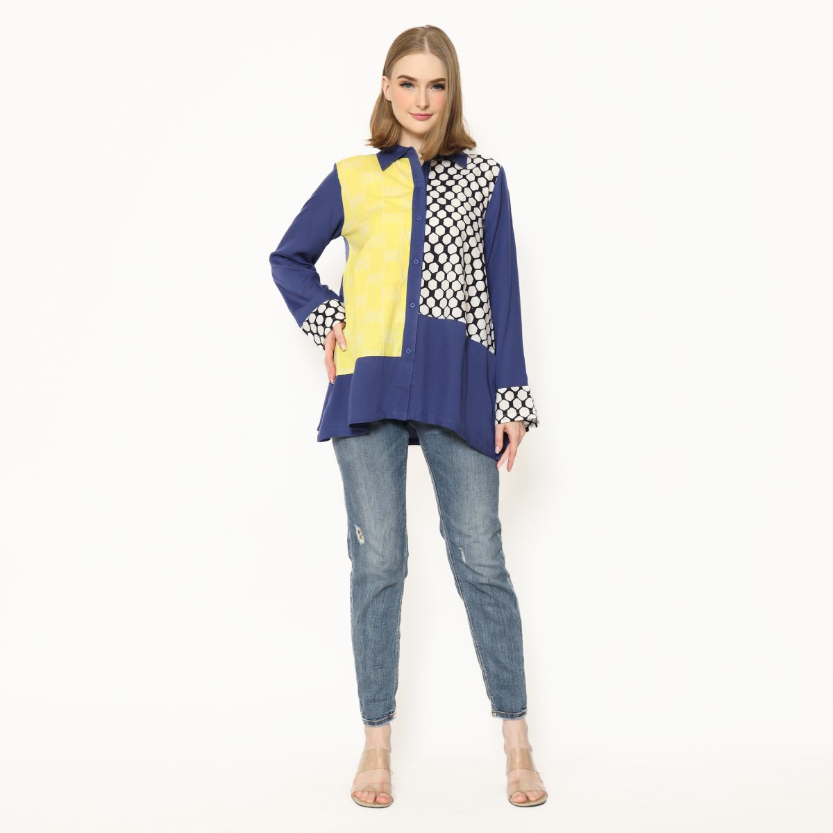 Raina Shirt Navy Yellow - Image 10