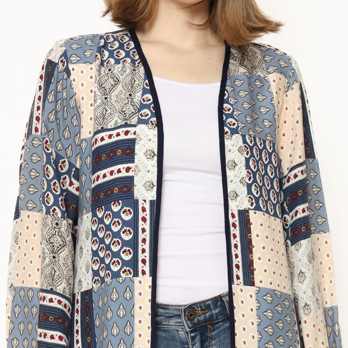 Keisya Blazer Cream Steel Blue - Image 2