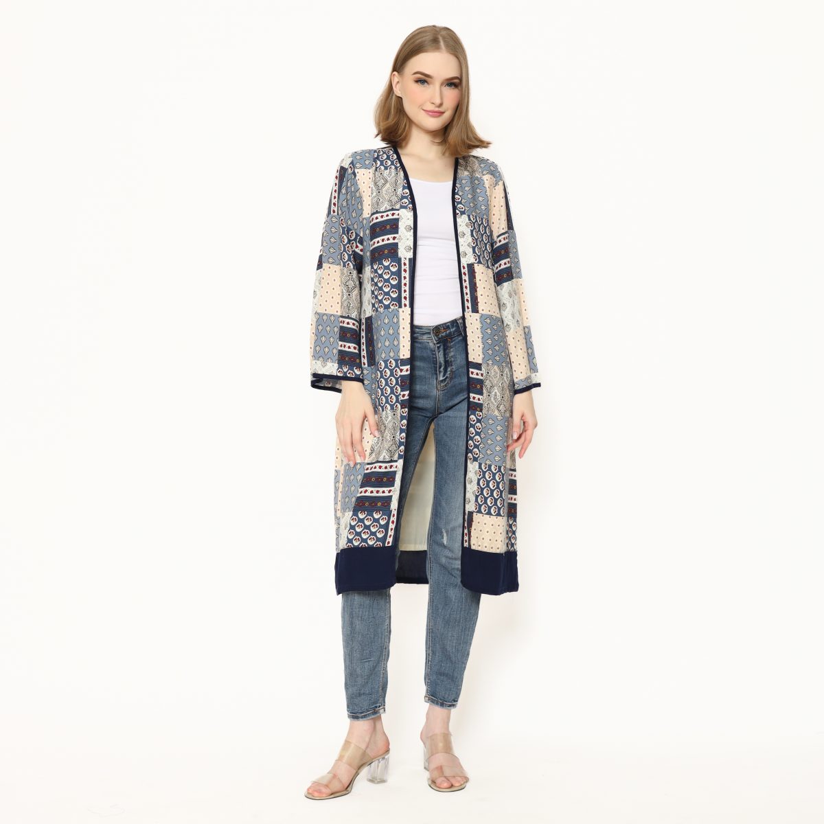 Keisya Blazer Cream Steel Blue - Image 10