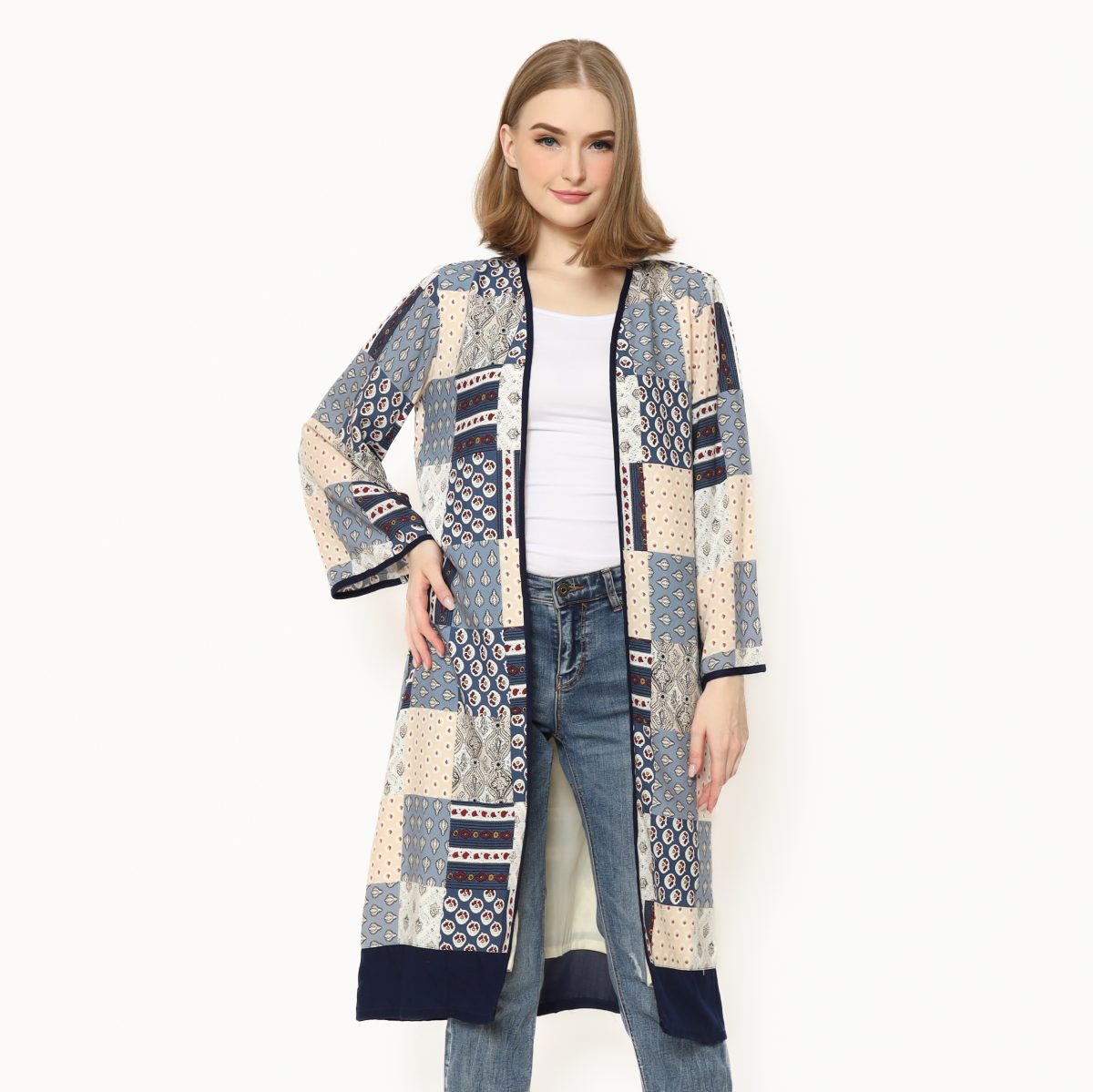 Keisya Blazer Cream Steel Blue - Image 7