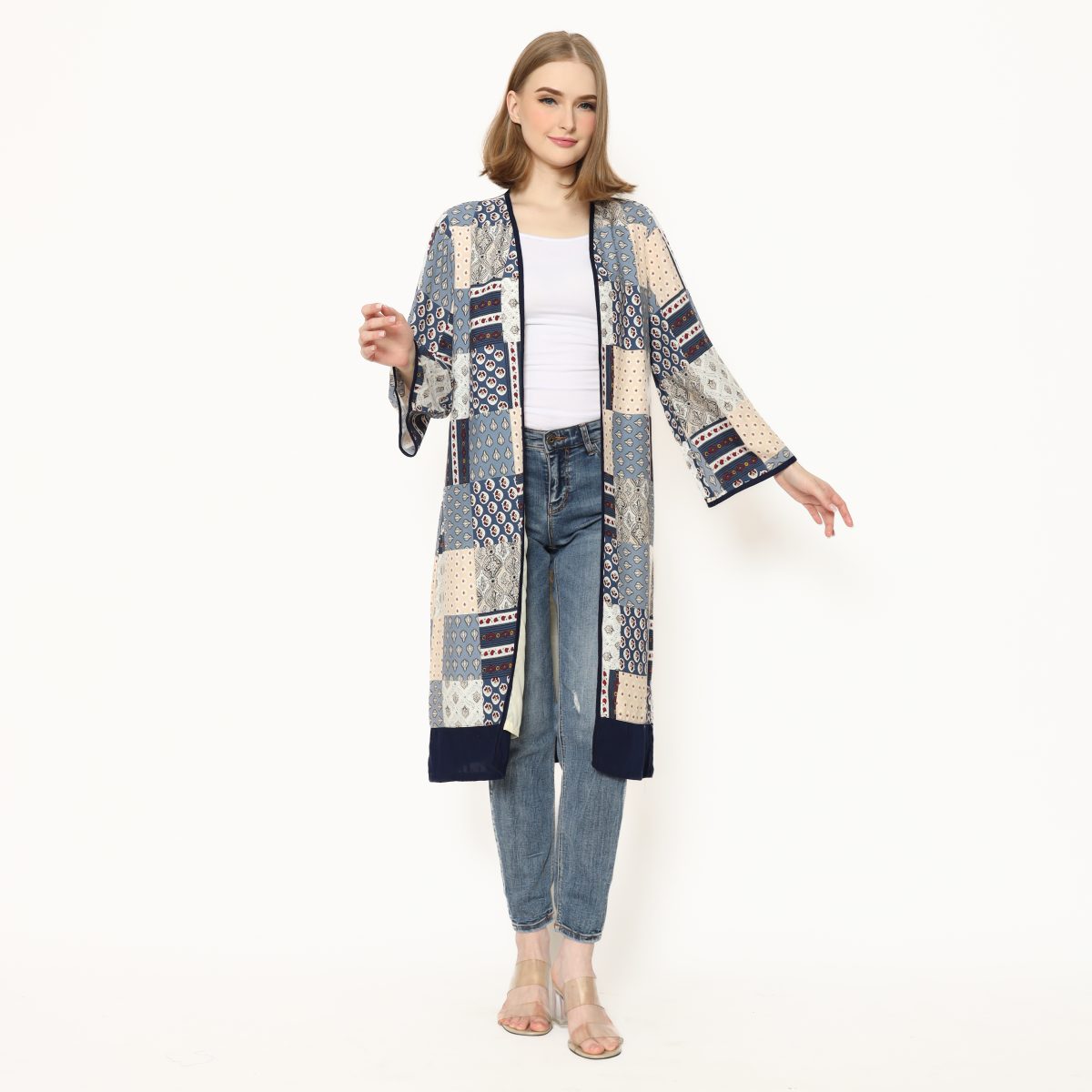 Keisya Blazer Cream Steel Blue - Image 9