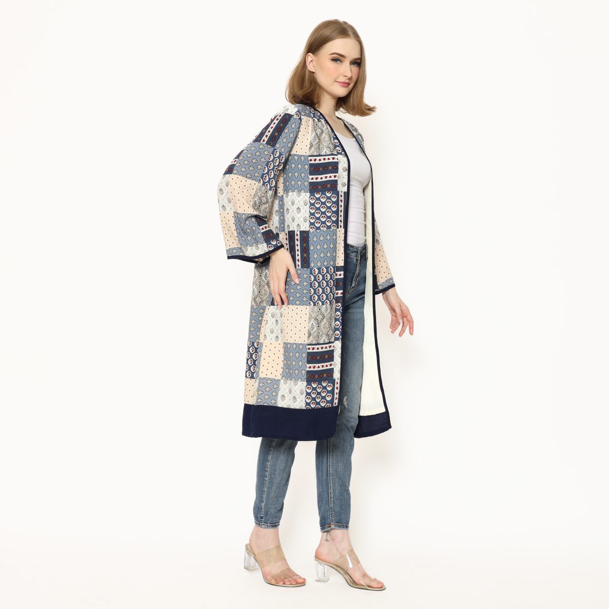 Keisya Blazer Cream Steel Blue - Image 5