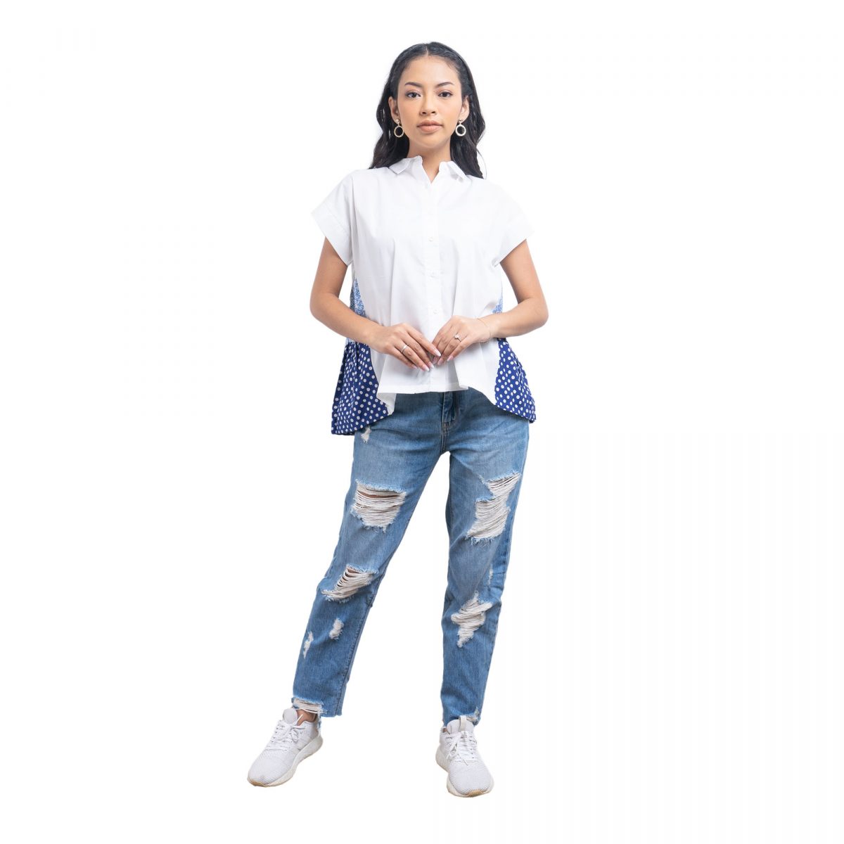 Layer Shirt White Blue - Image 6