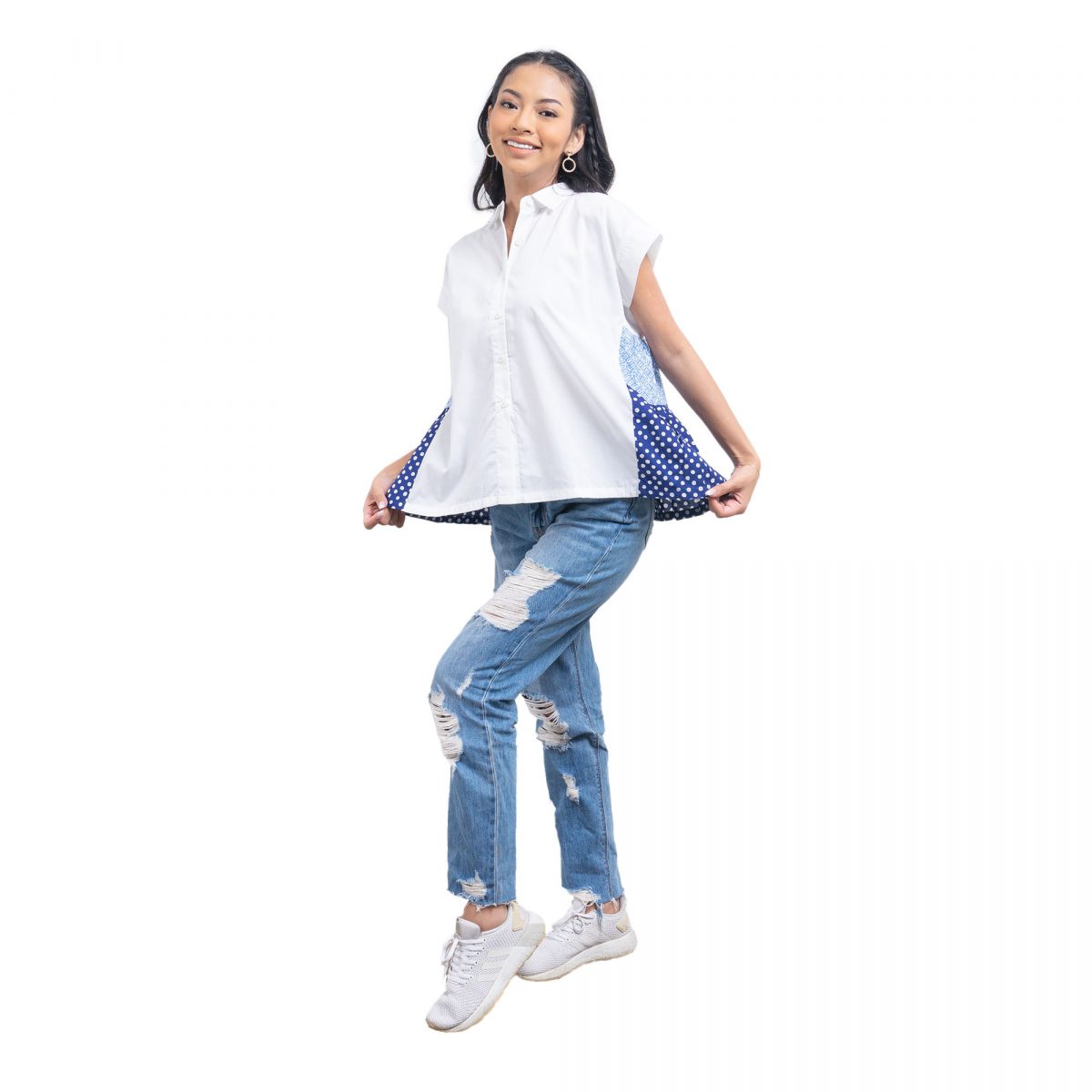 Layer Shirt White Blue - Image 3