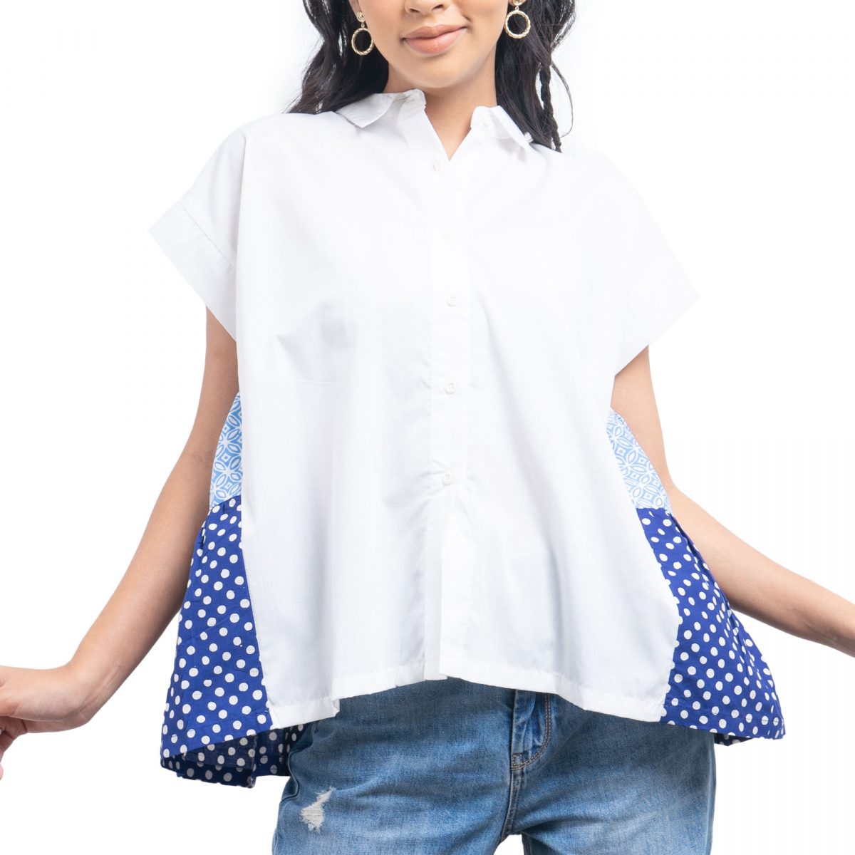 Layer Shirt White Blue - Image 2