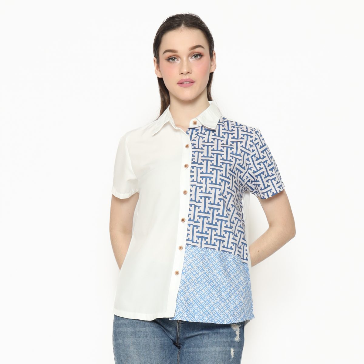 Agnes Shirt White Blue - Image 4