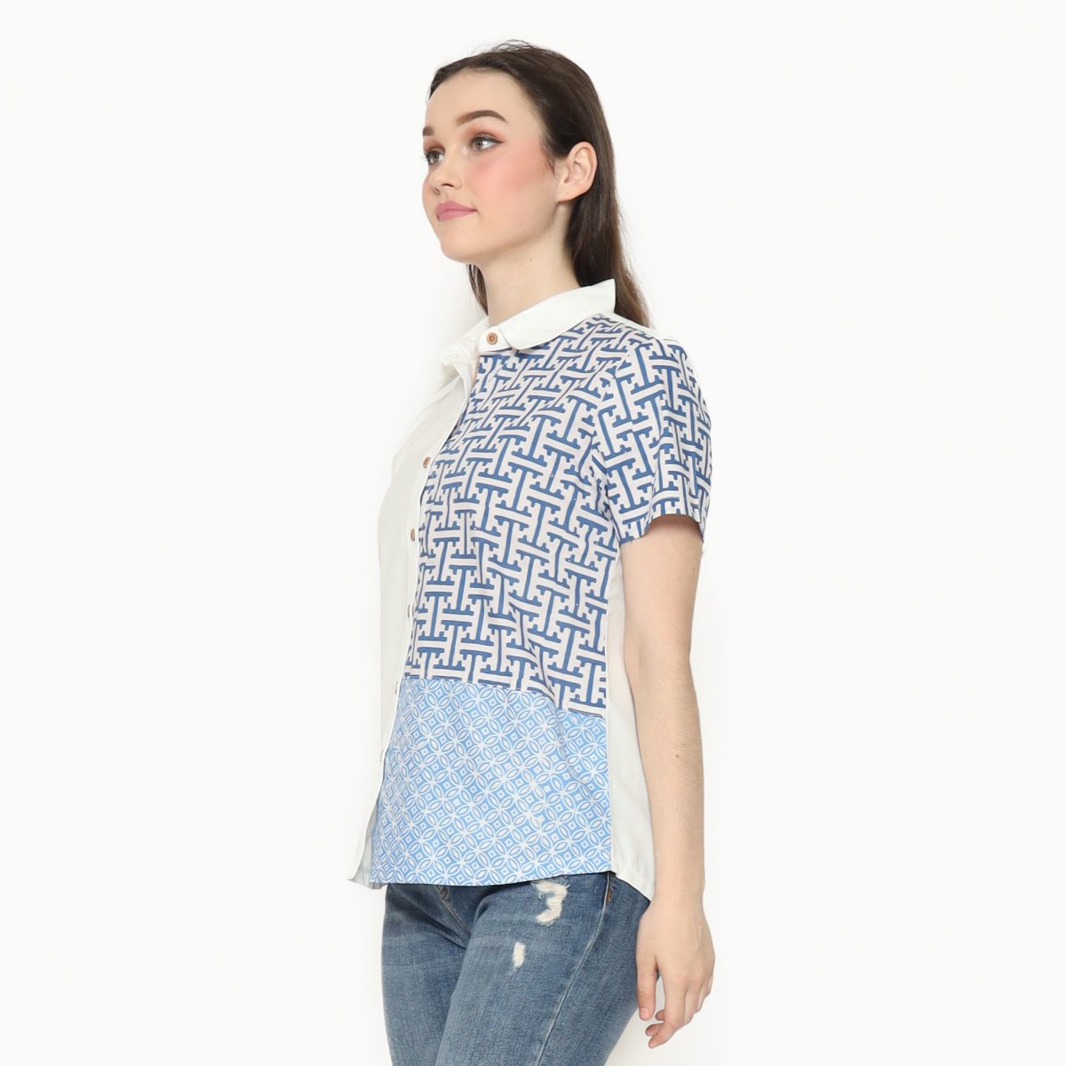 Agnes Shirt White Blue - Image 6