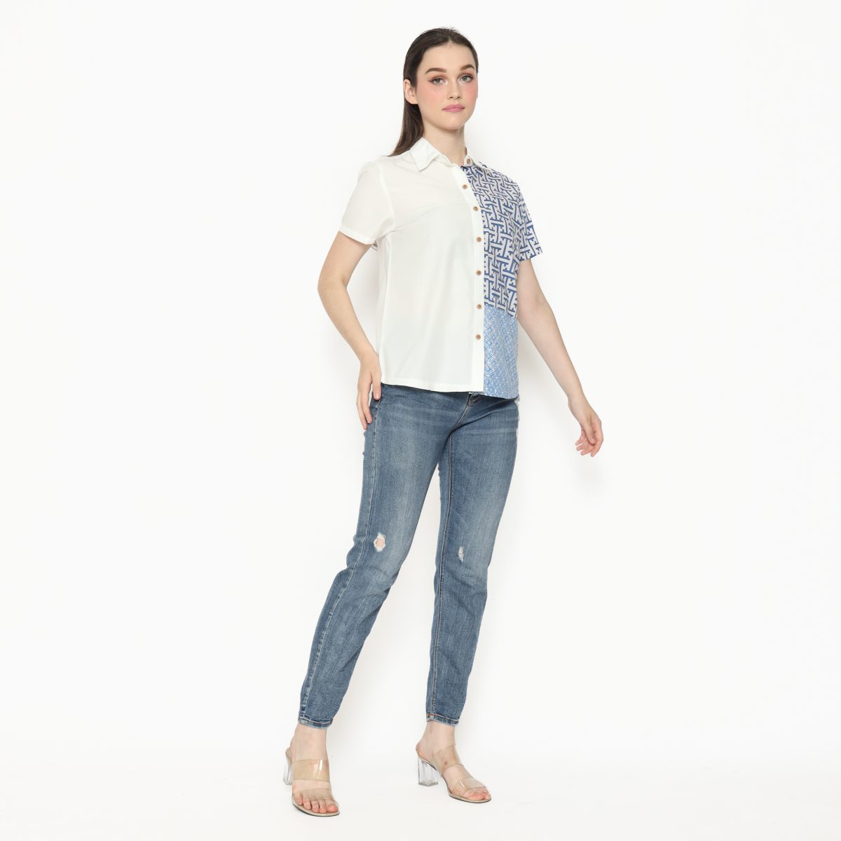Agnes Shirt White Blue - Image 7