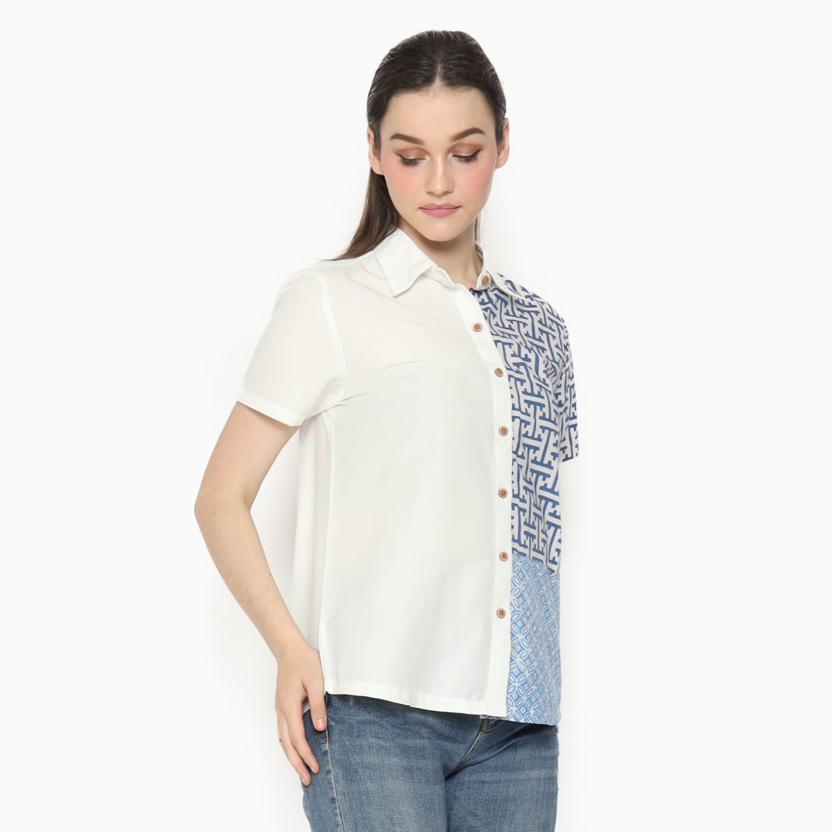 Agnes Shirt White Blue - Image 5