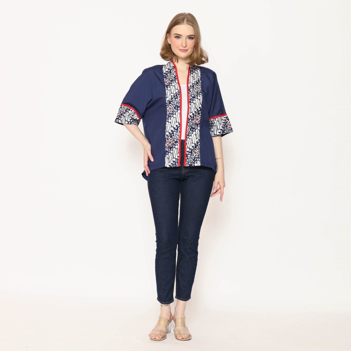 Divya Blazer Parang Flower Navy - Image 10