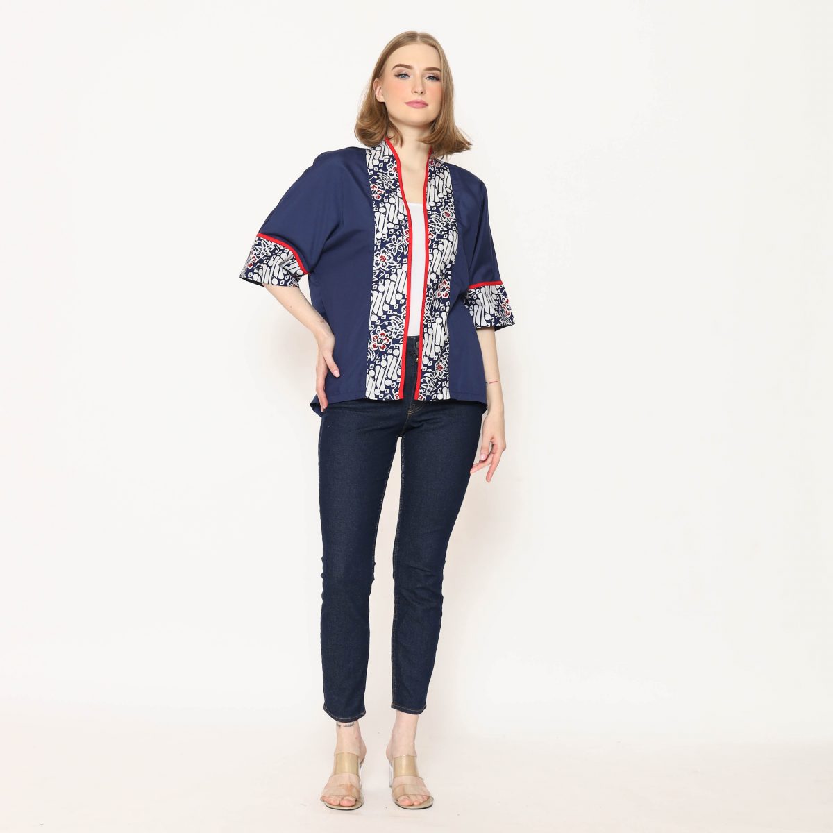 Divya Blazer Parang Flower Navy - Image 8