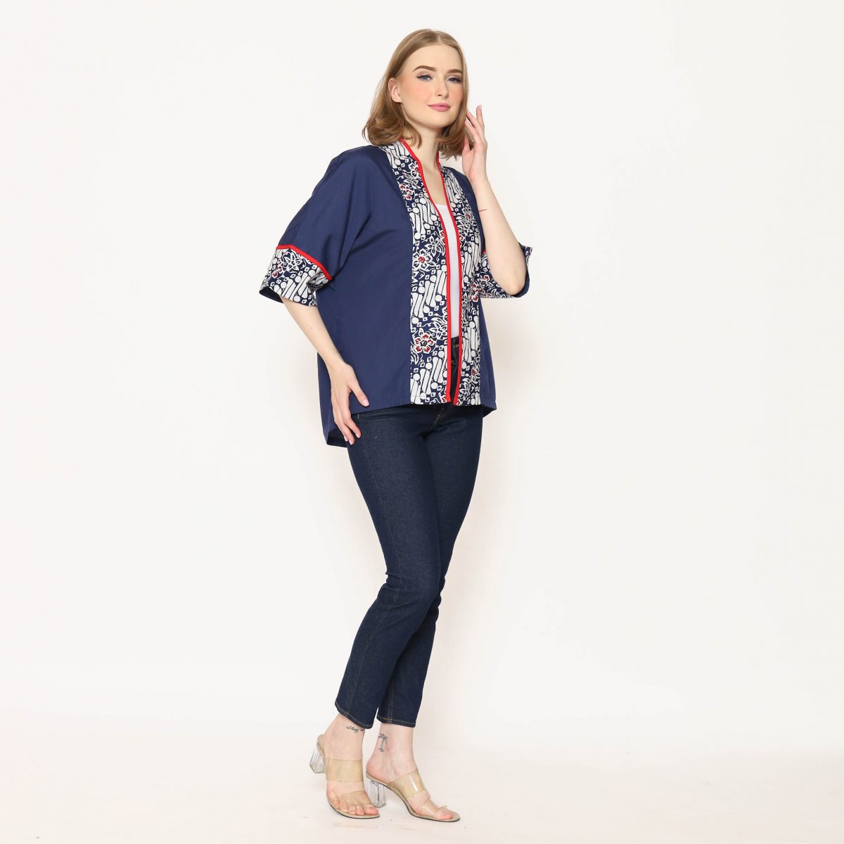 Divya Blazer Parang Flower Navy - Image 5