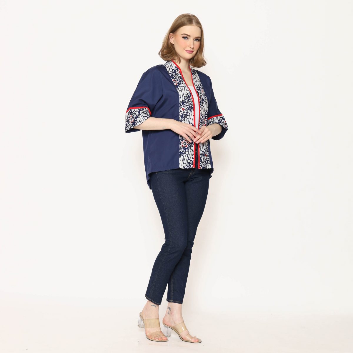 Divya Blazer Parang Flower Navy - Image 4