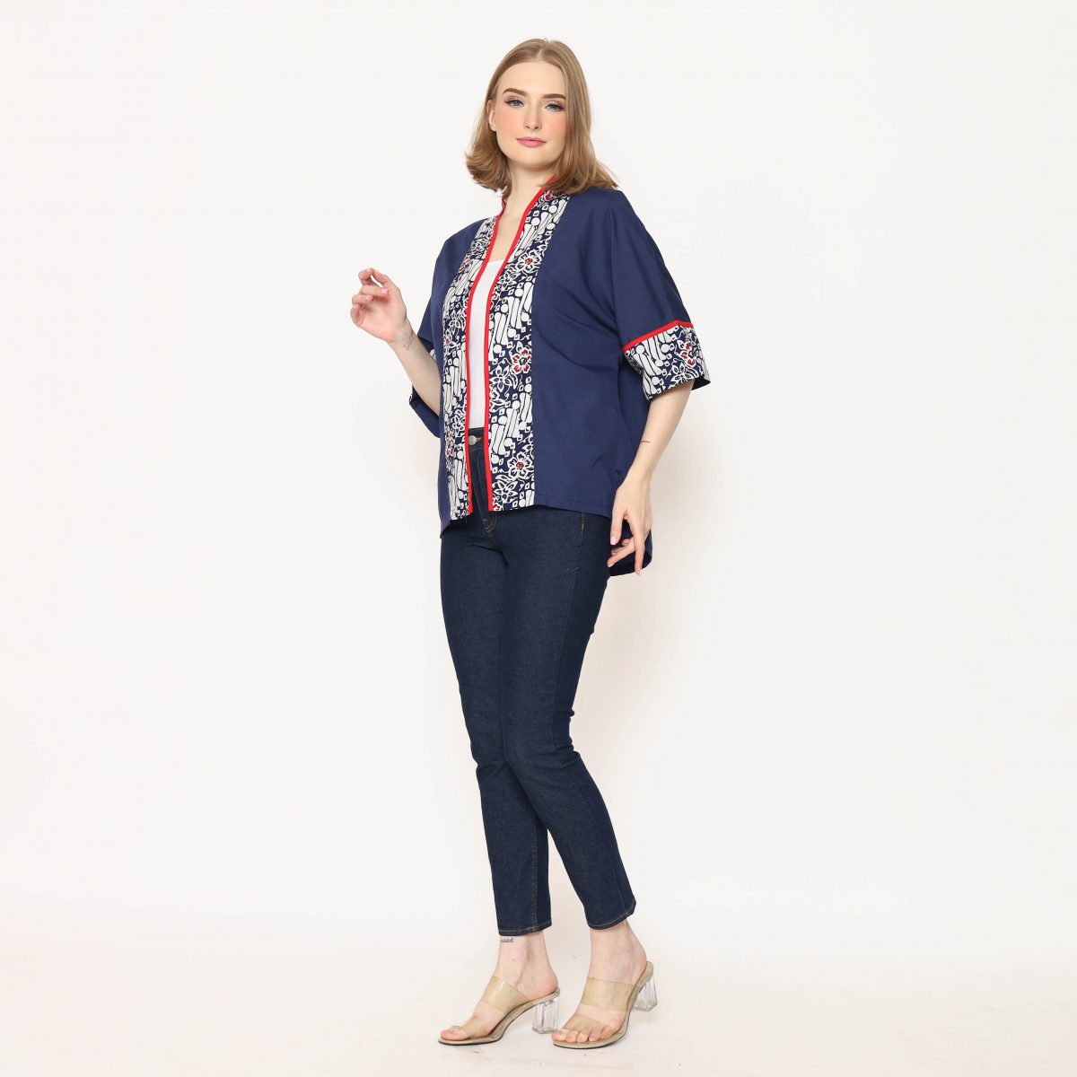 Divya Blazer Parang Flower Navy - Image 7