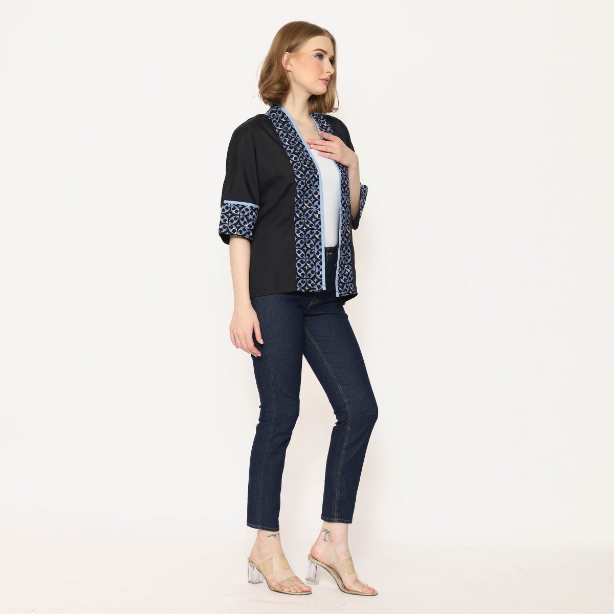 Divya Blazer Black Blue - Image 6