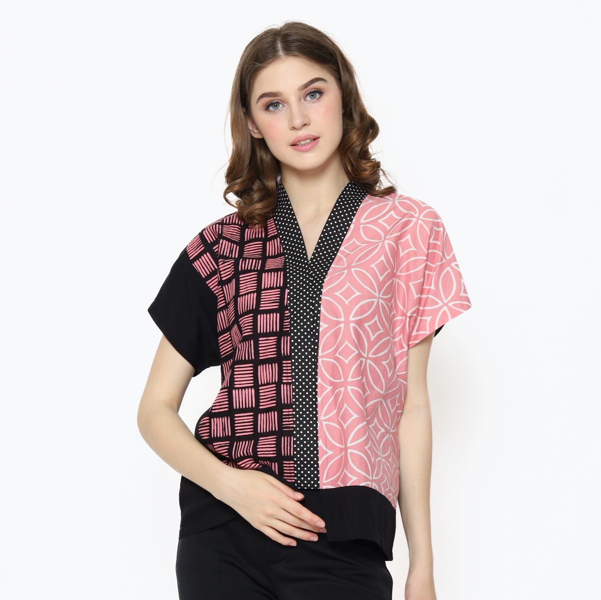 Fidelya Blouse Pink Black