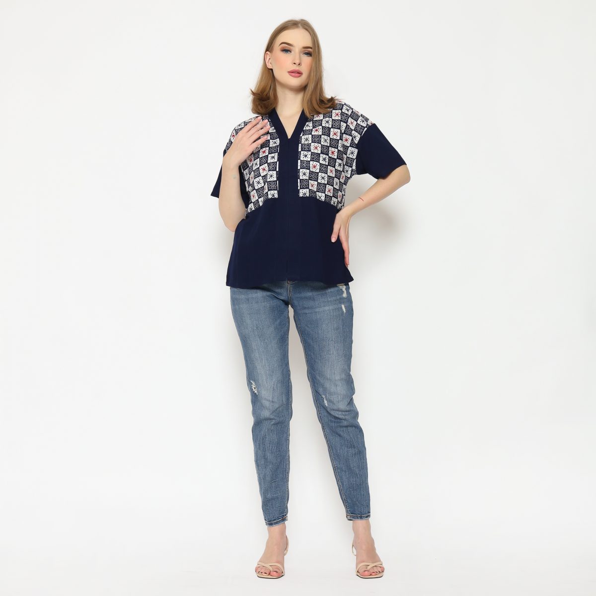 Amber Blouse Navy - Image 8