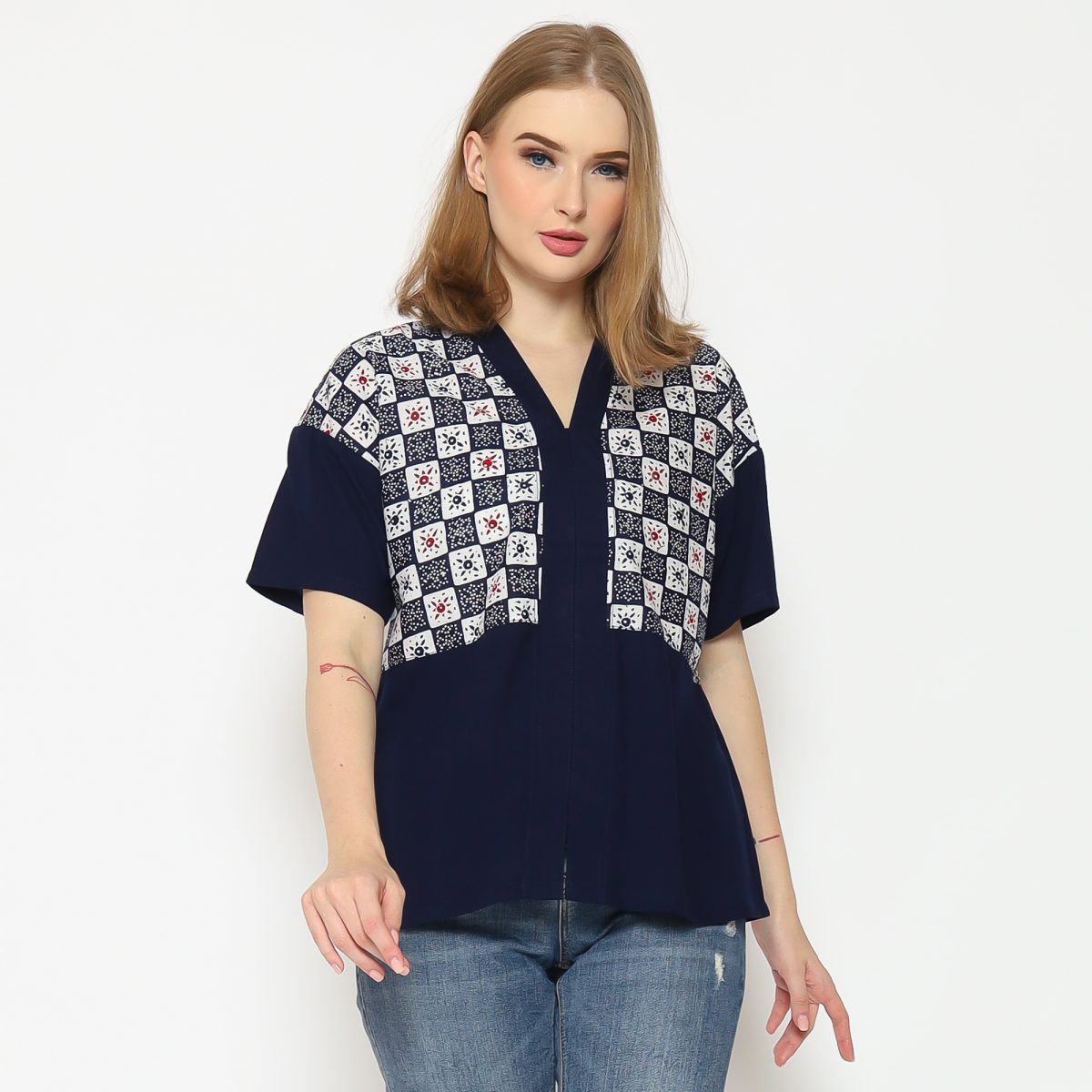 Amber Blouse Navy - Image 5
