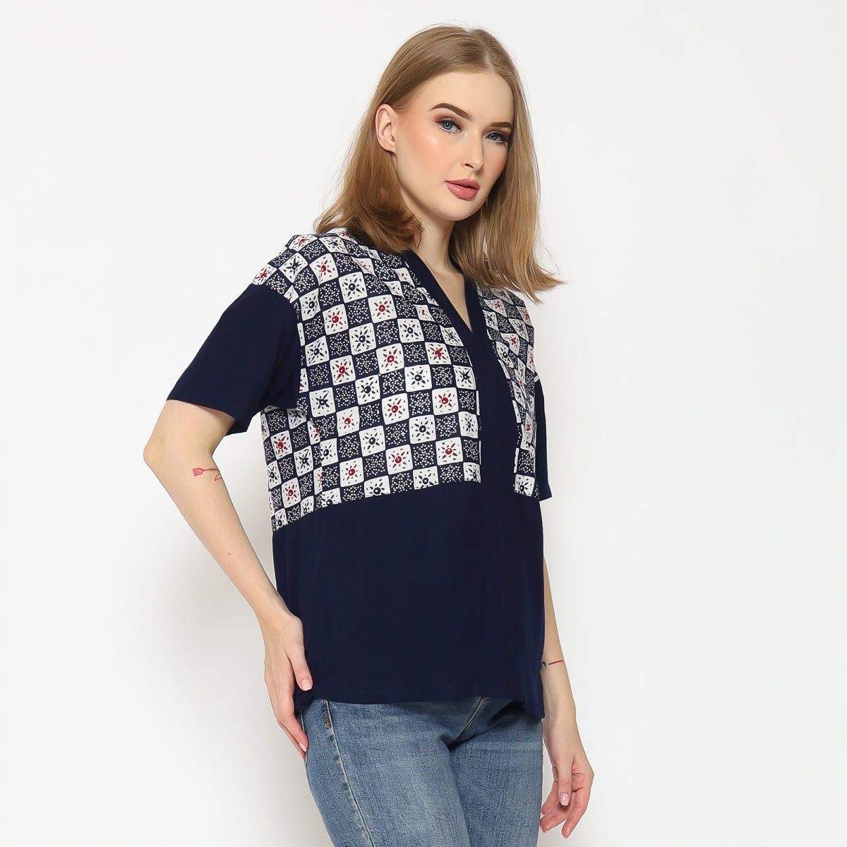 Amber Blouse Navy - Image 3