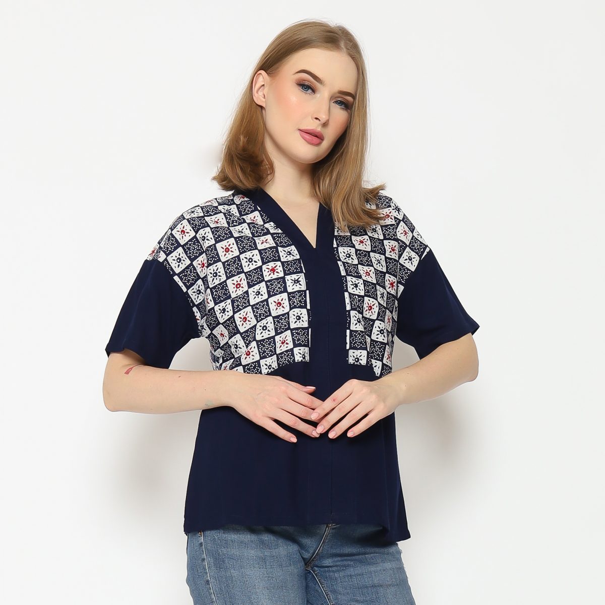Amber Blouse Navy - Image 4
