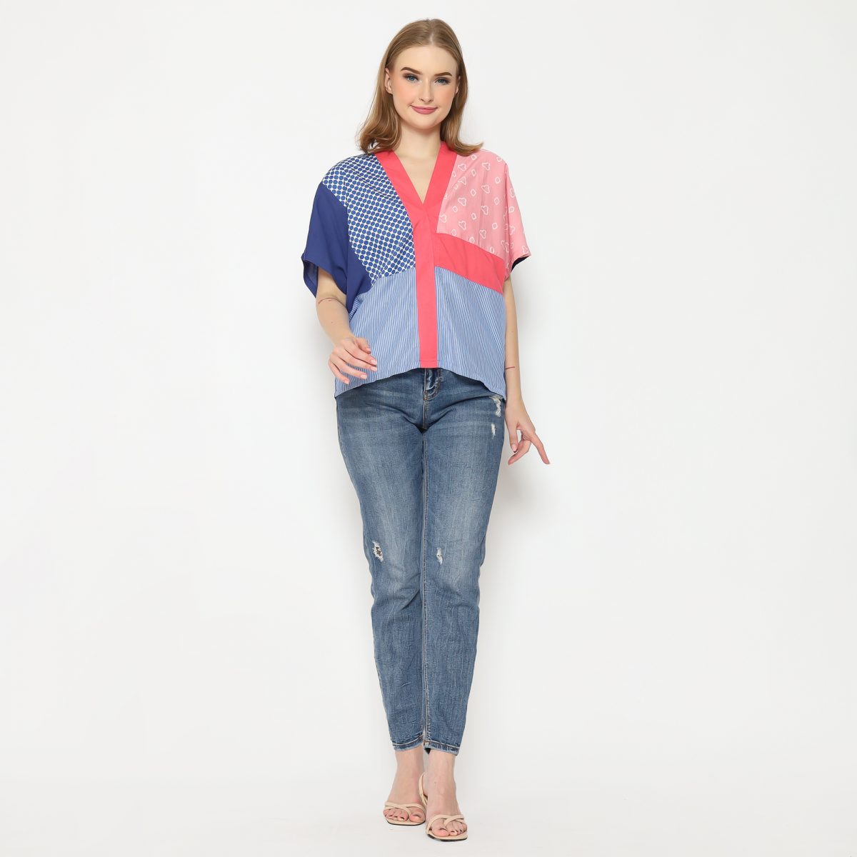 Darlene Blouse Jumputan Pink - Image 12