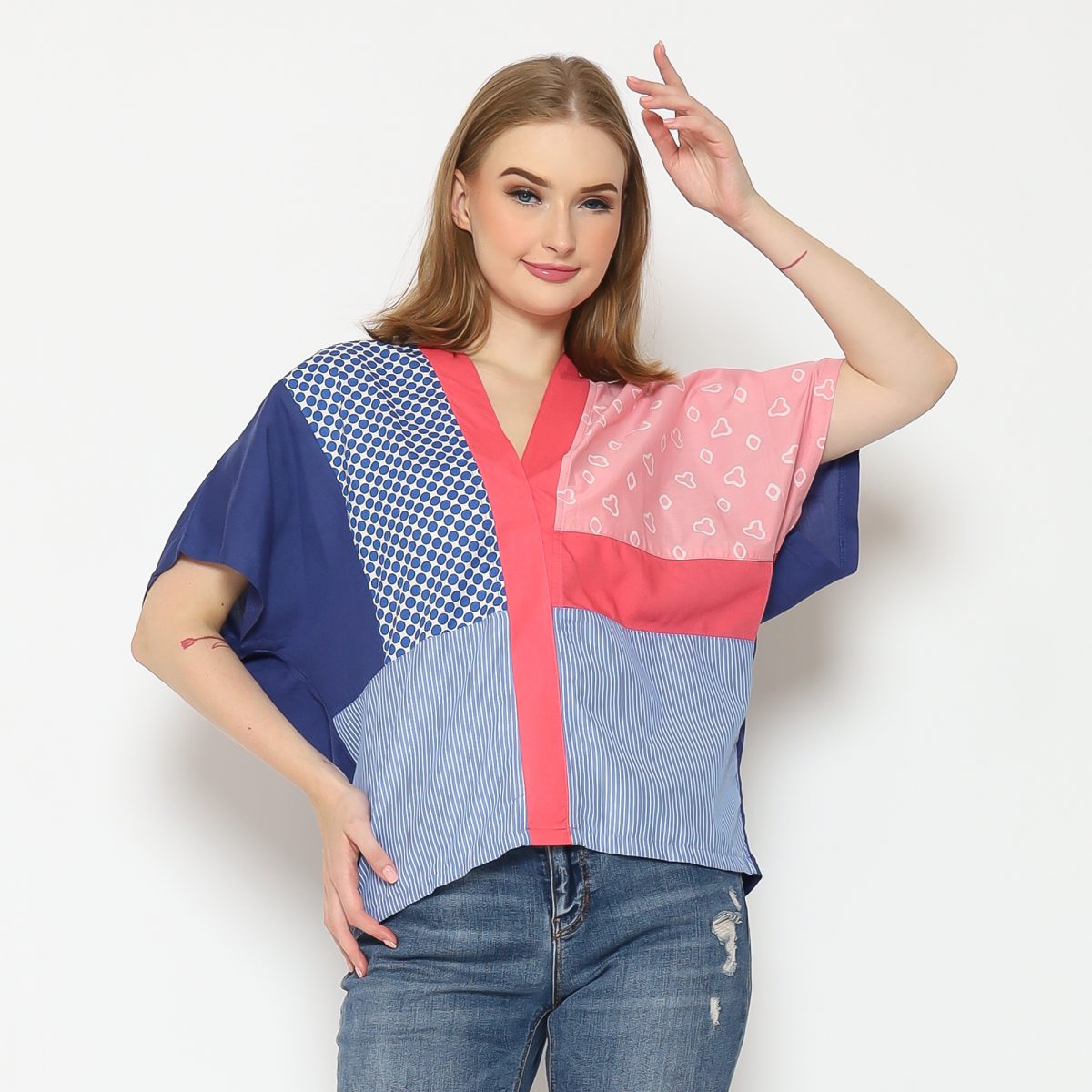 Darlene Blouse Jumputan Pink - Image 2