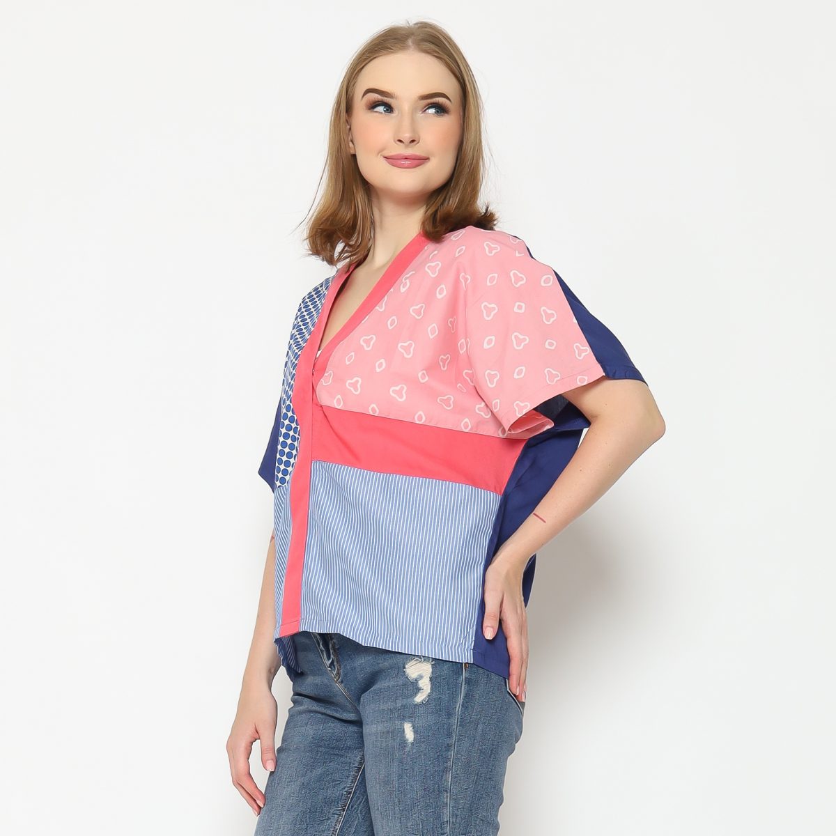 Darlene Blouse Jumputan Pink - Image 8