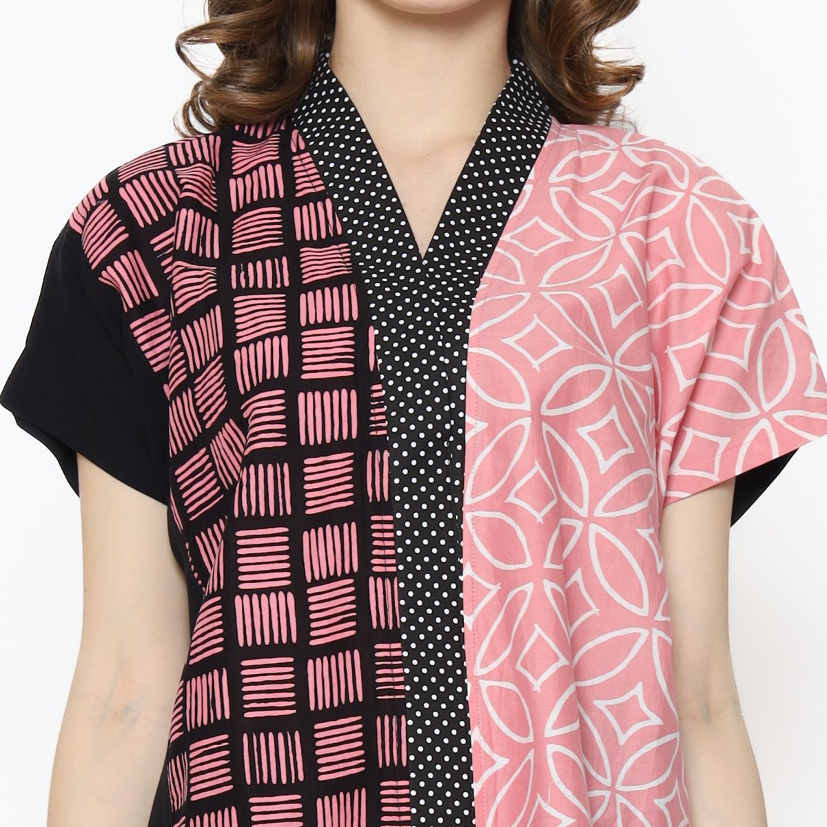 Fidelya Blouse Pink Black - Image 2