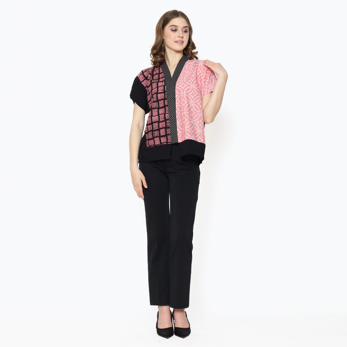 Fidelya Blouse Pink Black - Image 9