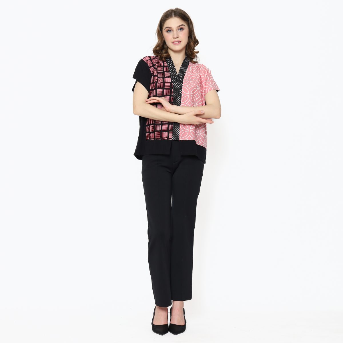 Fidelya Blouse Pink Black - Image 8