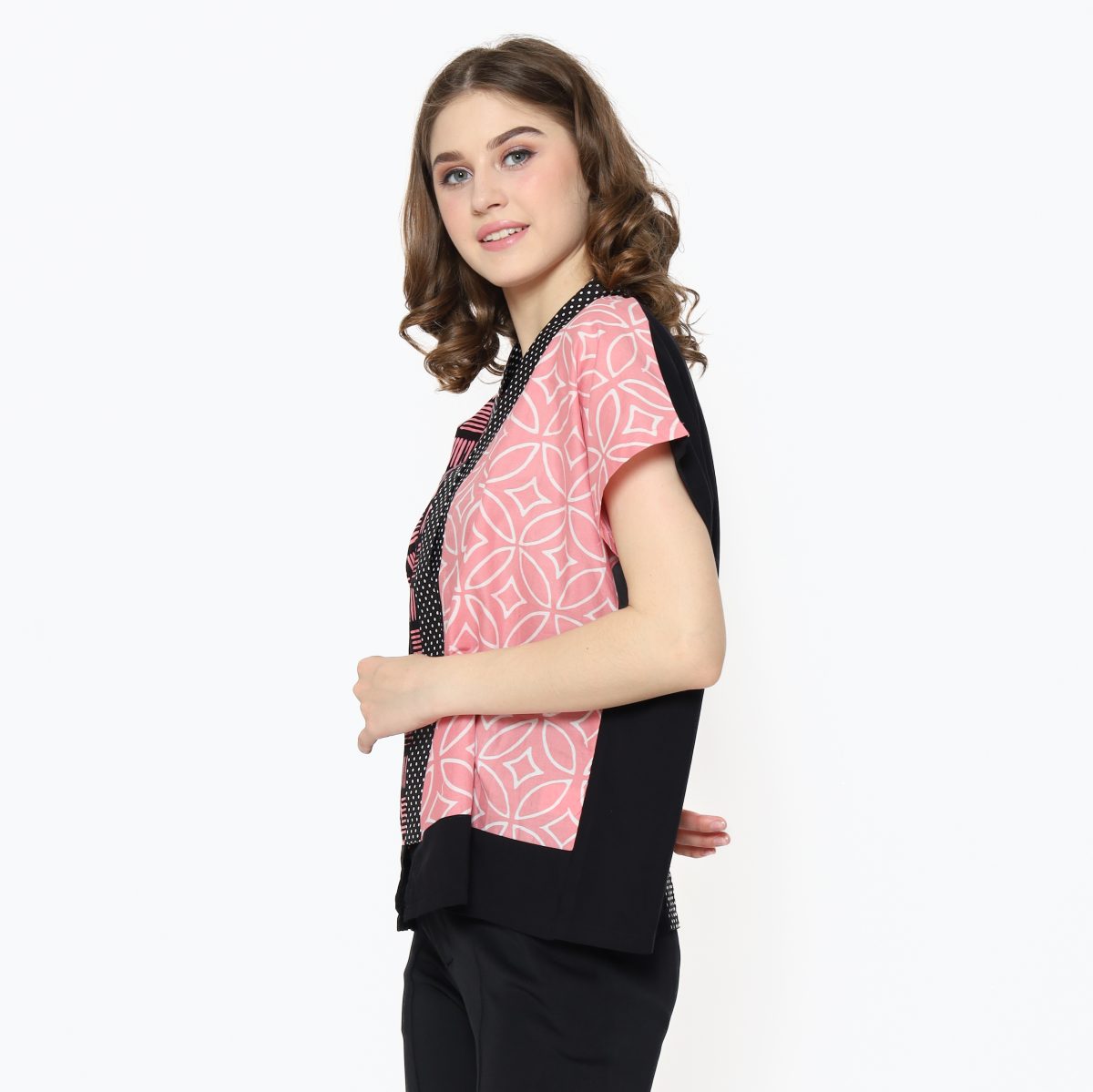 Fidelya Blouse Pink Black - Image 5