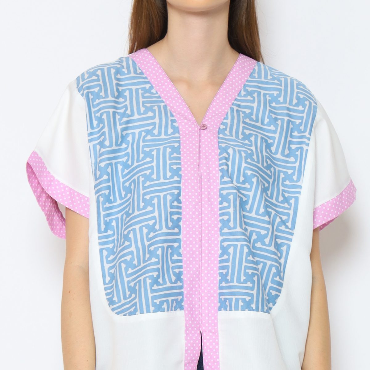 Nadira Blouse White Blue - Image 2