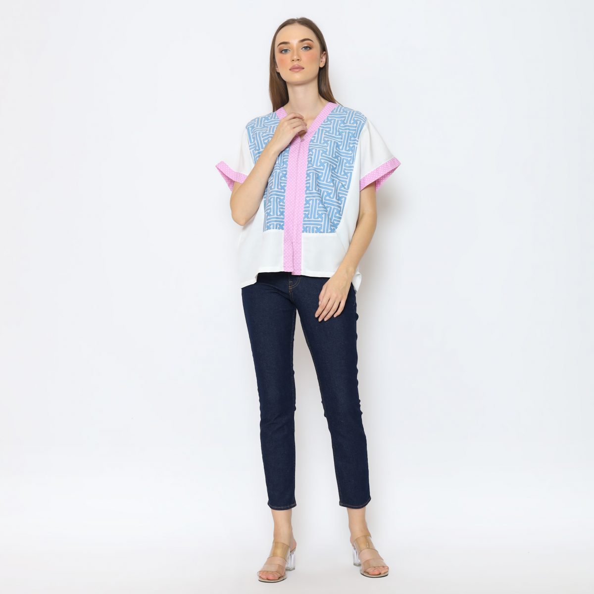 Nadira Blouse White Blue - Image 7
