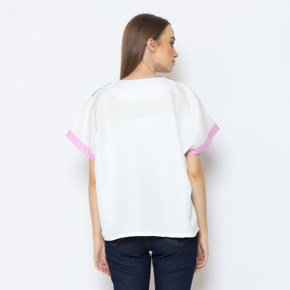 Nadira Blouse White Blue - Image 6